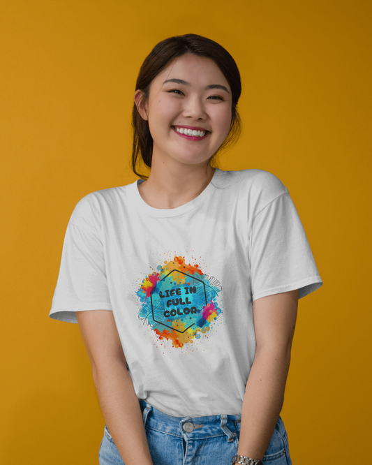 🌈 Life in Full Color – Vibrant Graphic T-Shirt